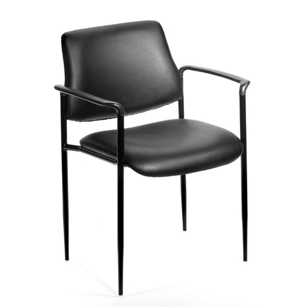 Jill Diamond Stacking Chair | Square Waterfall Seat | Black Caressoft BM344515