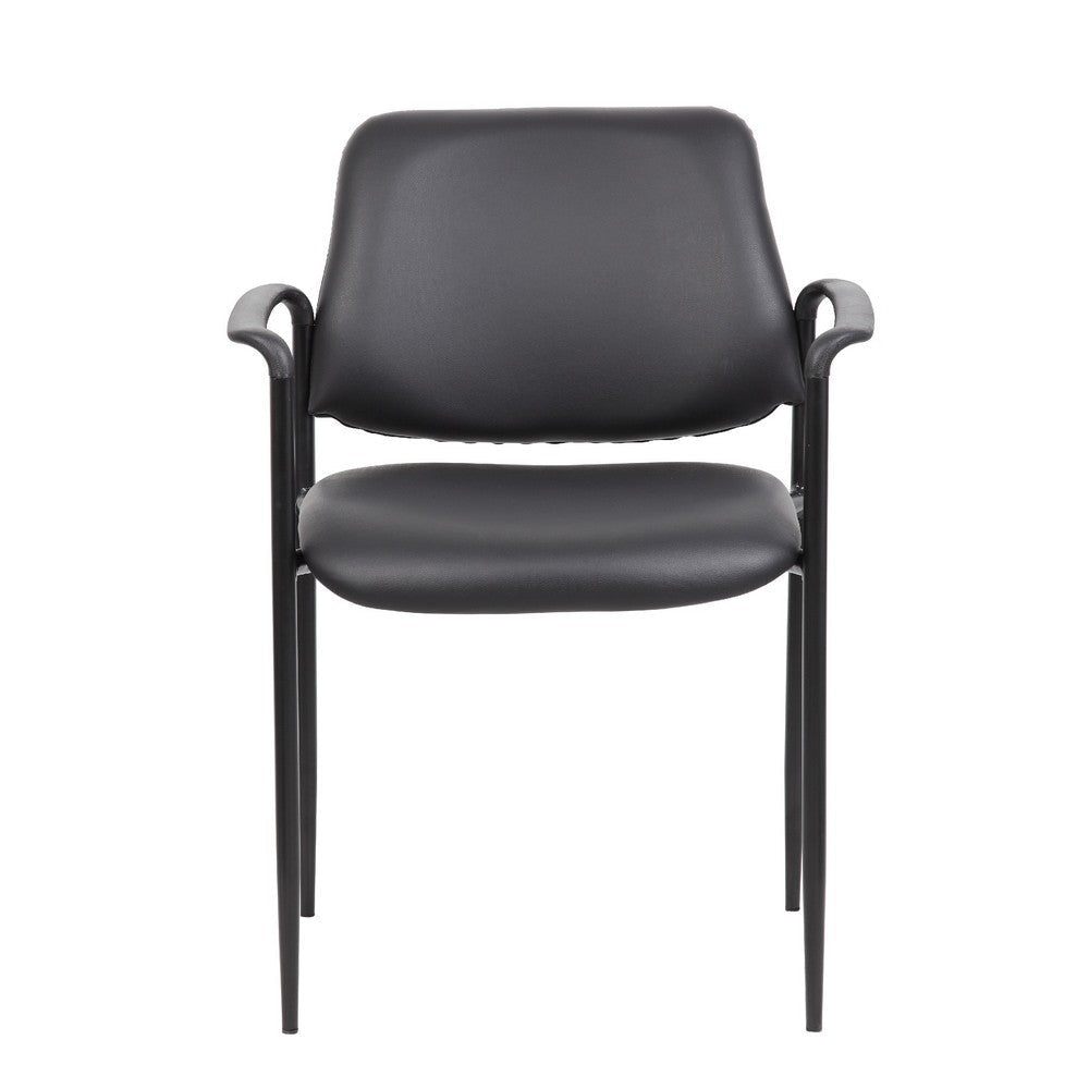 Jill Diamond Stacking Chair | Square Waterfall Seat | Black Caressoft BM344515
