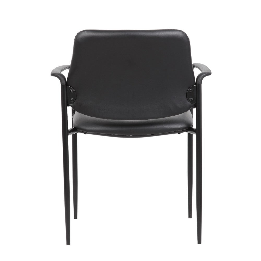 Jill Diamond Stacking Chair | Square Waterfall Seat | Black Caressoft BM344515