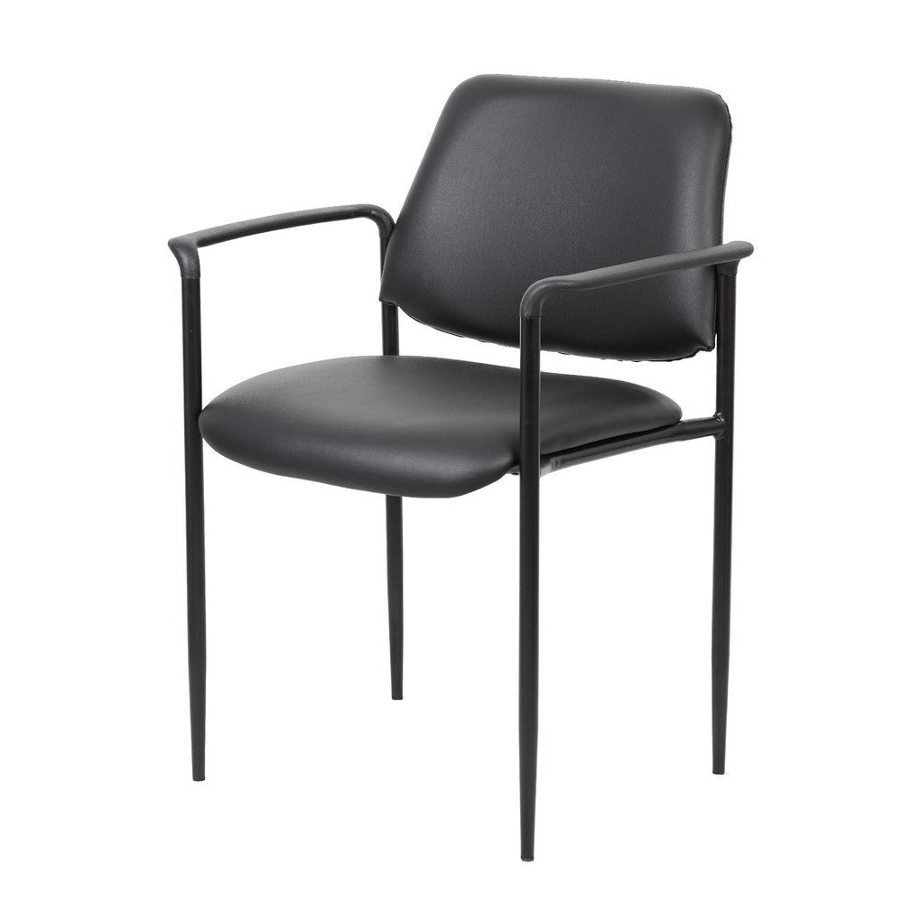 Jill Diamond Stacking Chair | Square Waterfall Seat | Black Caressoft BM344515