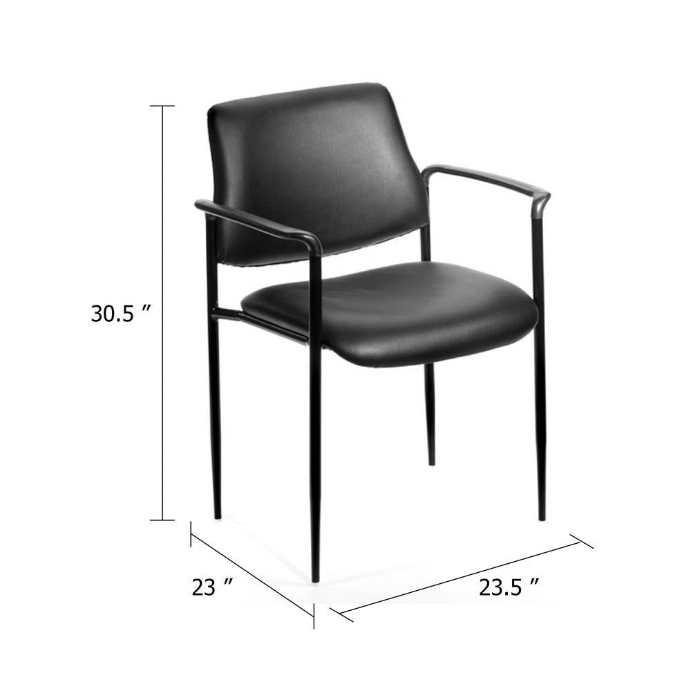 Jill Diamond Stacking Chair | Square Waterfall Seat | Black Caressoft BM344515