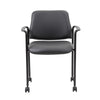 Jill Diamond Stacking Chair | Hooded Wheels | Waterfall Seat | Black Vinyl BM344516
