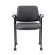 Jill Diamond Stacking Chair | Hooded Wheels | Waterfall Seat | Black Vinyl BM344516