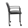 Jill Diamond Stacking Chair | Hooded Wheels | Waterfall Seat | Black Vinyl BM344516