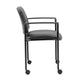 Jill Diamond Stacking Chair | Hooded Wheels | Waterfall Seat | Black Vinyl BM344516
