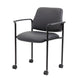 Jill Diamond Stacking Chair | Hooded Wheels | Waterfall Seat | Black Vinyl BM344516