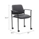 Jill Diamond Stacking Chair | Hooded Wheels | Waterfall Seat | Black Vinyl BM344516