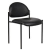 Addy Diamond Stacking Chair | Waterfall Seat | Steel | Black Vinyl BM344517
