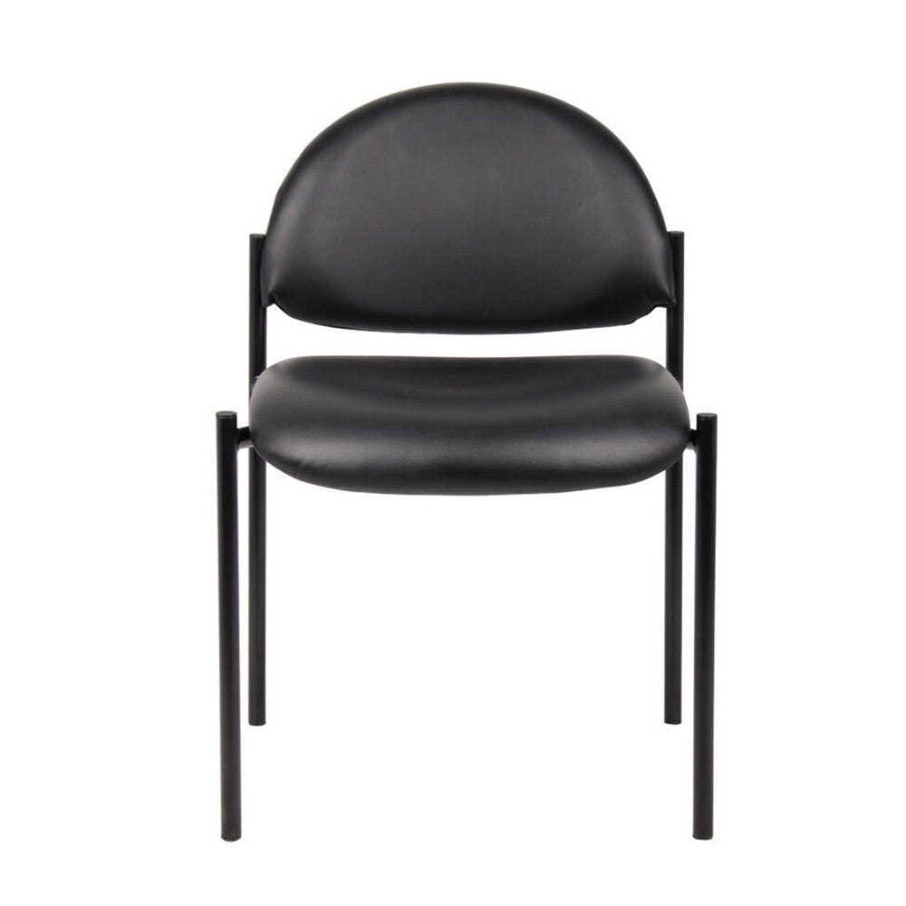 Addy Diamond Stacking Chair | Waterfall Seat | Steel | Black Vinyl BM344517