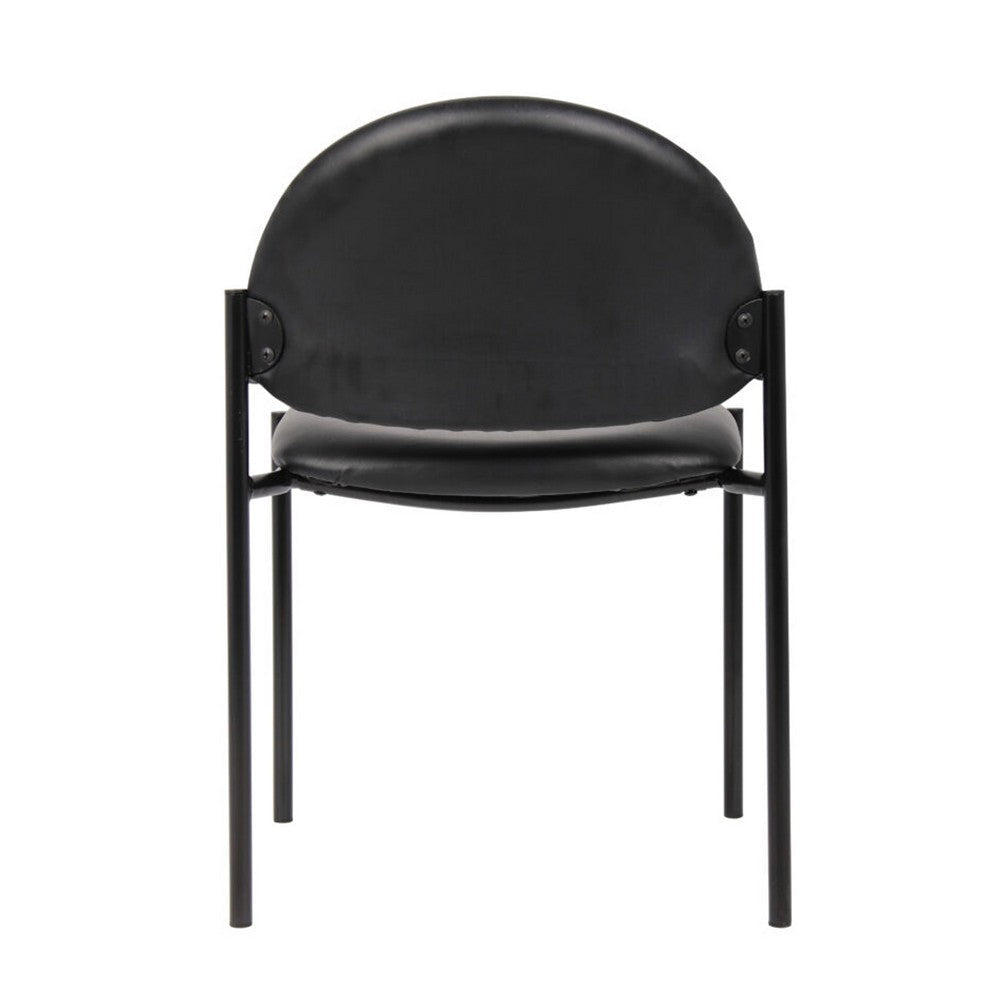 Addy Diamond Stacking Chair | Waterfall Seat | Steel | Black Vinyl BM344517