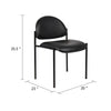 Addy Diamond Stacking Chair | Waterfall Seat | Steel | Black Vinyl BM344517