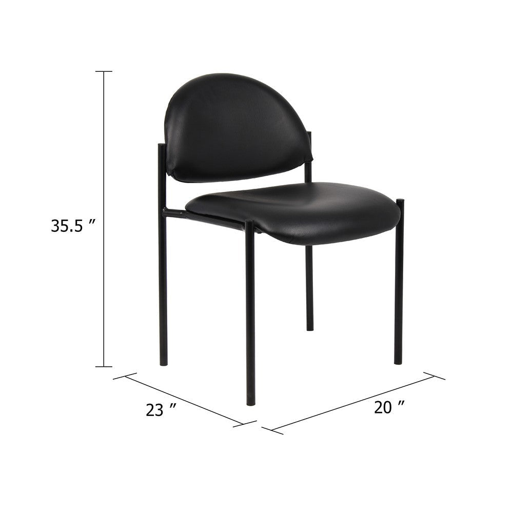 Addy Diamond Stacking Chair | Waterfall Seat | Steel | Black Vinyl BM344517