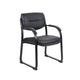 Eva Reception Armchair | Sled Base | Curved Steel Arms | Black Faux Leather BM344518