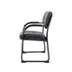 Eva Reception Armchair | Sled Base | Curved Steel Arms | Black Faux Leather BM344518