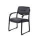 Eva Reception Armchair | Sled Base | Curved Steel Arms | Black Faux Leather BM344518