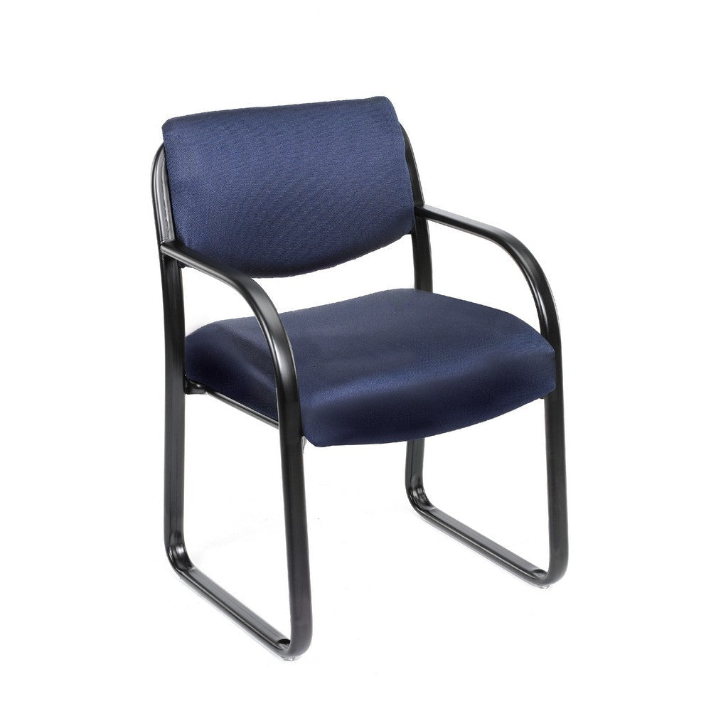 Kris Guest Armchair w Sled Base | Steel | Blue Performance Polyester BM344519