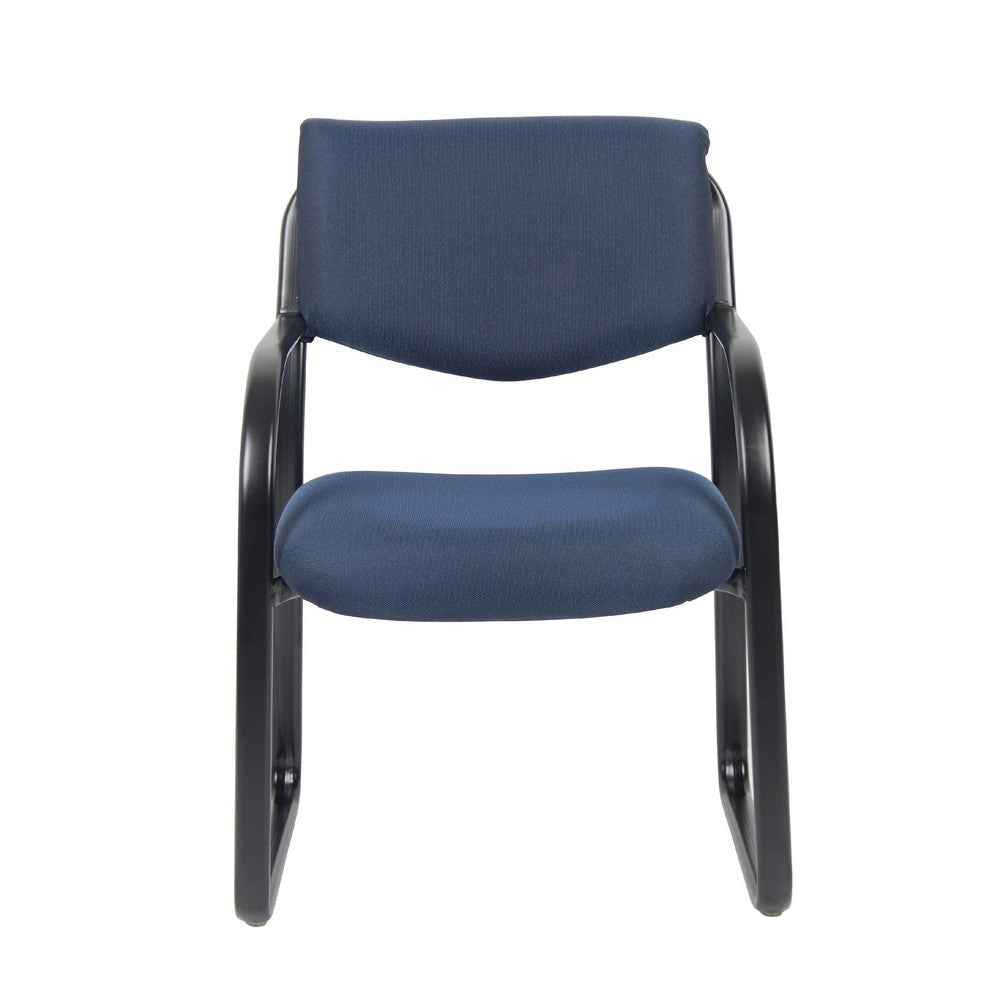 Kris Guest Armchair w Sled Base | Steel | Blue Performance Polyester BM344519