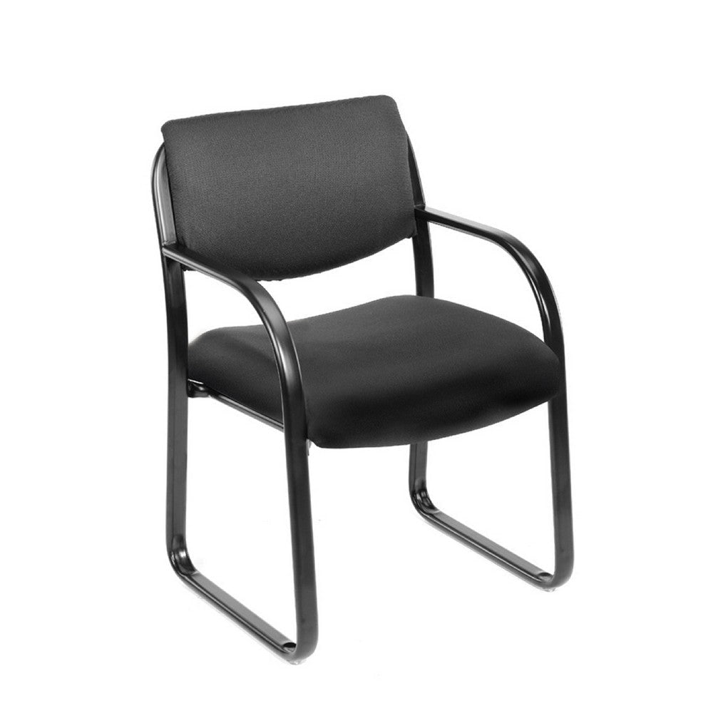 Kris Guest Armchair w Sled Base | Steel | Black Performance Polyester BM344520