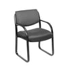 Kris Guest Armchair w Sled Base | Steel | Gray Performance Polyester BM344521