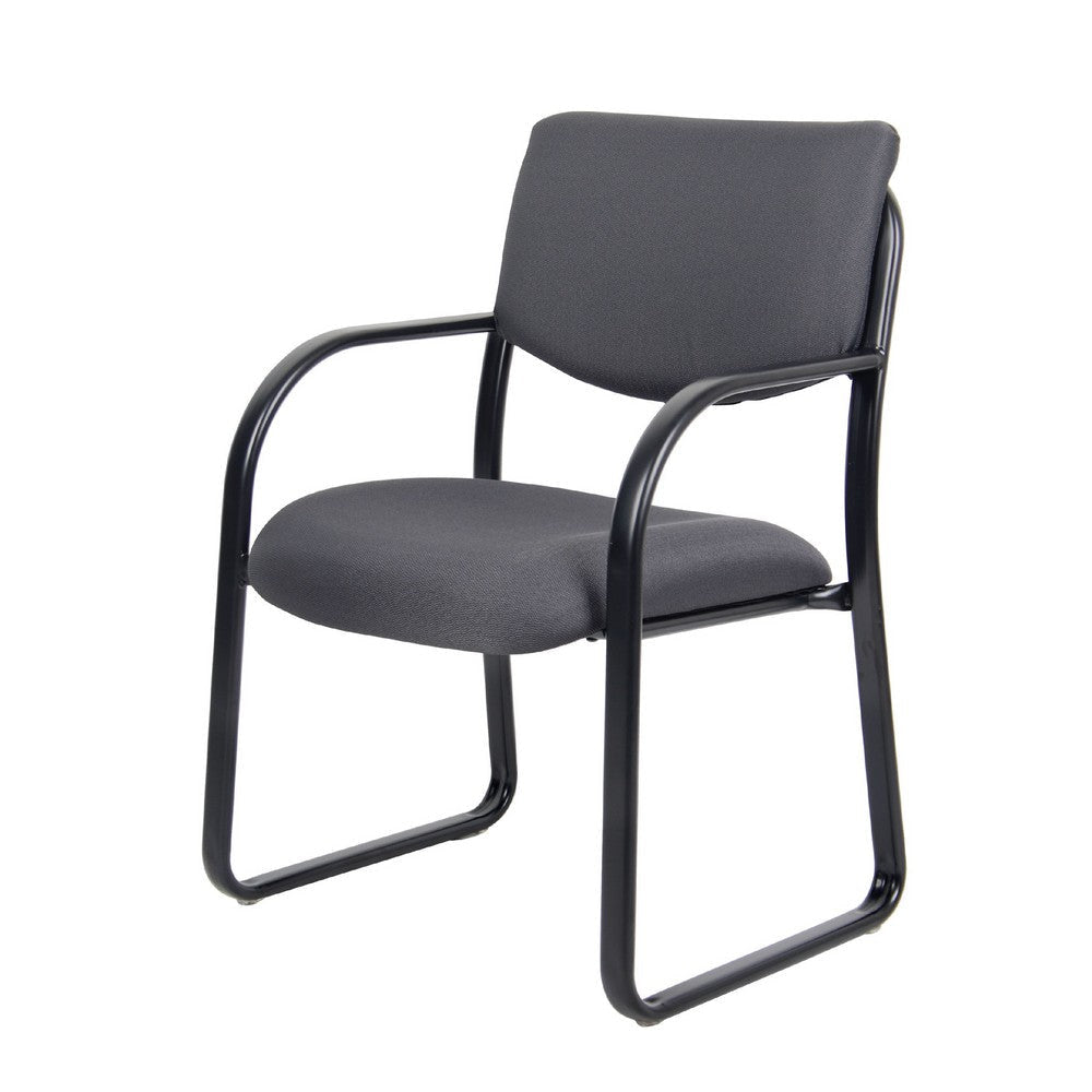 Kris Guest Armchair w Sled Base | Steel | Gray Performance Polyester BM344521