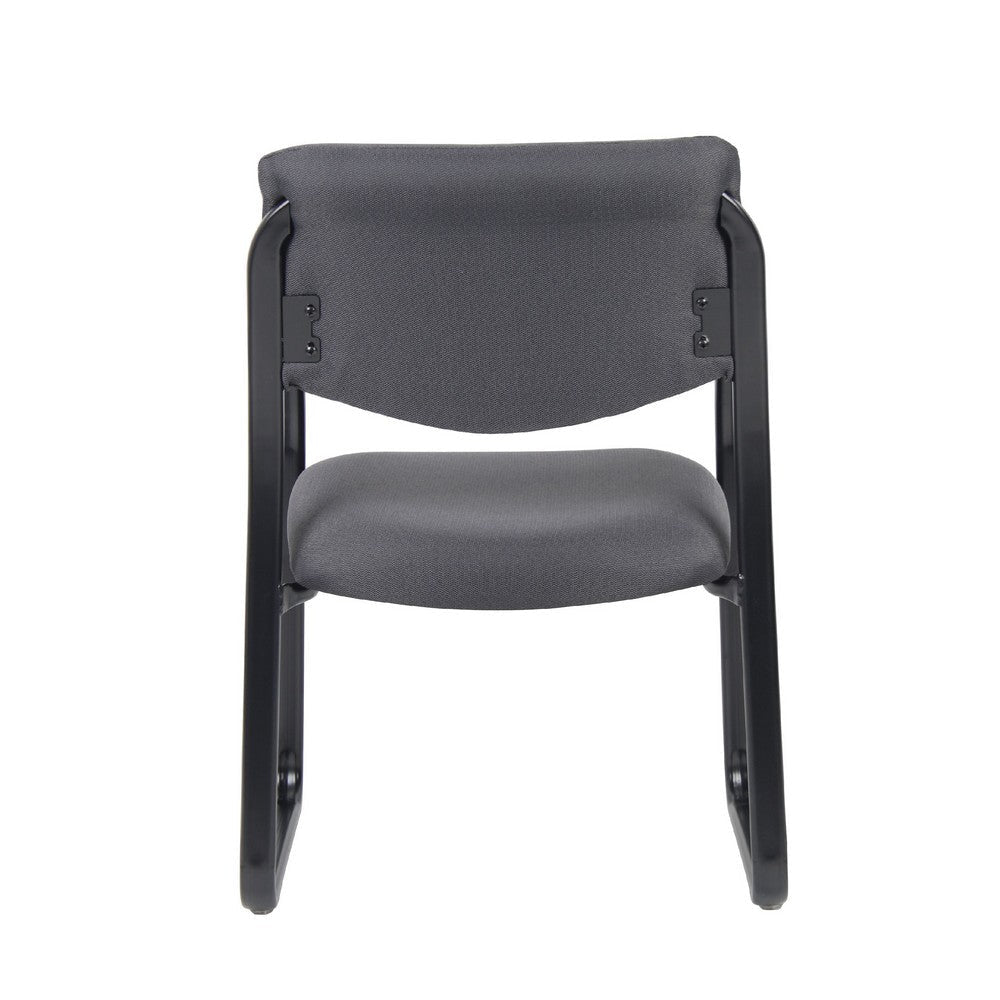 Kris Guest Armchair w Sled Base | Steel | Gray Performance Polyester BM344521
