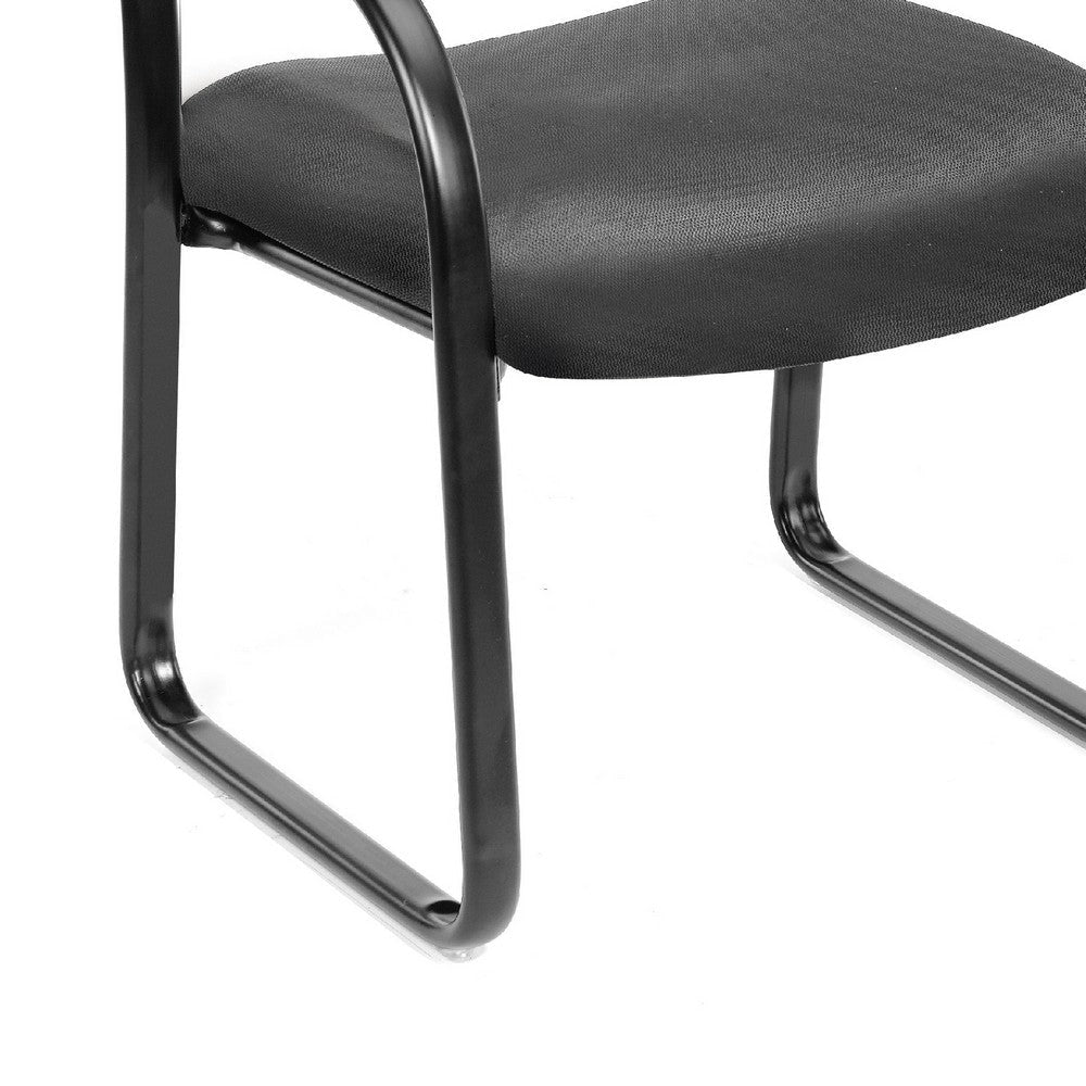 Kris Guest Armchair w Sled Base | Steel | Gray Performance Polyester BM344521