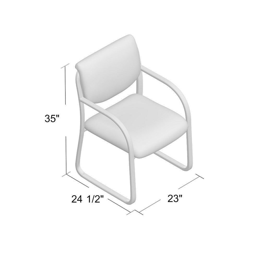Kris Guest Armchair w Sled Base | Steel | Gray Performance Polyester BM344521