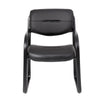 Kate Guest Armchair w Sled Base | Steel Frame | Black Faux Leather BM344522