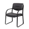 Kate Guest Armchair w Sled Base | Steel Frame | Black Faux Leather BM344522
