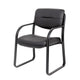 Kate Guest Armchair w Sled Base | Steel Frame | Black Faux Leather BM344522