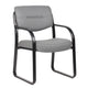 Kate Guest Armchair w Sled Base | Steel Frame | Gray Faux Leather BM344524