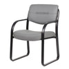 Kate Guest Armchair w Sled Base | Steel Frame | Gray Faux Leather BM344524