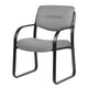 Kate Guest Armchair w Sled Base | Steel Frame | Gray Faux Leather BM344524