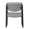 Kate Guest Armchair w Sled Base | Steel Frame | Gray Faux Leather BM344524
