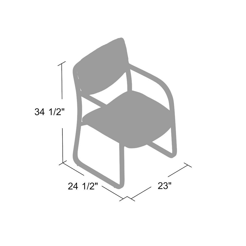 Kate Guest Armchair w Sled Base | Steel Frame | Gray Faux Leather BM344524