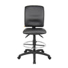 Reza Swivel Drafting Stool | Footring | Black Faux Leather | Contoured BM344525