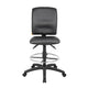 Reza Swivel Drafting Stool | Footring | Black Faux Leather | Contoured BM344525