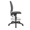 Reza Swivel Drafting Stool | Footring | Black Faux Leather | Contoured BM344525