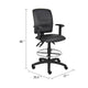 Reza Swivel Drafting Stool | Adjustable Arms | Footring | Black Faux Leather BM344526
