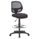 Lem Swivel Office Stool | Chrome Footring | Black Mesh Back | Rolling BM344528