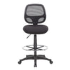 Lem Swivel Office Stool | Chrome Footring | Black Mesh Back | Rolling BM344528