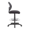 Lem Swivel Office Stool | Chrome Footring | Black Mesh Back | Rolling BM344528