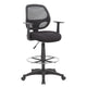 Lem Swivel Office Stool w T Arms | Footring | Black Linear Mesh Back BM344529