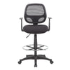 Lem Swivel Office Stool w T Arms | Footring | Black Linear Mesh Back BM344529
