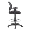 Lem Swivel Office Stool w T Arms | Footring | Black Linear Mesh Back BM344529