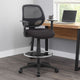 Lem Swivel Office Stool w T Arms | Footring | Black Linear Mesh Back BM344529
