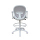 Swivel Office Stool | Flip-Up Arms & White Footring | Gray Mesh Back BM344530