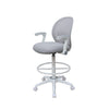 Swivel Office Stool | Flip-Up Arms & White Footring | Gray Mesh Back BM344530