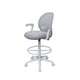 Swivel Office Stool | Flip-Up Arms & White Footring | Gray Mesh Back BM344530