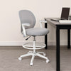 Swivel Office Stool | Flip-Up Arms & White Footring | Gray Mesh Back BM344530